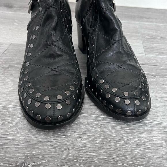 Laurence Dacade Womens Gatsby Studded Leather Boot In‎ Black Size EU 37.5 Biker - Picture 4 of 8